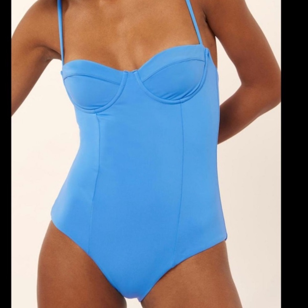 Mara Hoffman Blue Cheeky One Piece Swimsuit